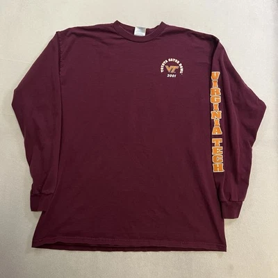 Vintage Virginia Tech Hokies Shirt Mens 3XL Long Sleeve 2001 Toyota Gator Bowl - Image 1 of 4