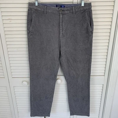 Pantalones chinos de pana Izod para hombre 34x32 gris pierna recta frente plano trabajo informal Foto 1 de 4