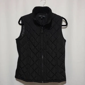 GR. M - ANDREW MARC Steppweste schwarz durchgehender Reißverschluss Freizeit ärmellos - Bild 1 von 10