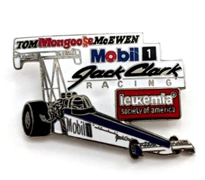 Tom McEwen Mongoose Mobile One Jack Clark NHRA Drag Racing Car Pin Leukemia - Picture 1 of 5