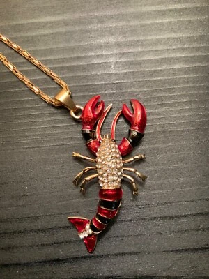 Betsey Johnson Red/Black Lobster Necklace  - Image 1 of 4