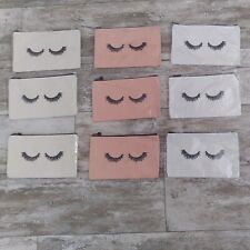 Cosmetic MAKEUP bag Canvas Pack of 9*3 colors tan*pink*white*NWOT*