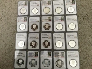 31 Monete 1992-2022 Argento Proof Kennedy NGC PF69 Ultra Cameo - Foto 1 di 2