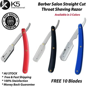 Barber Salon Straight Cut Throat Shaving Razor Shavette RASOIRS RASOI +10 Blades - Picture 1 of 24