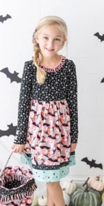 Matilda Jane Heart to Heart Halloween Fun Mixed Print Dress Size 8 NEW - Picture 1 of 4