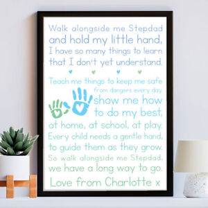 Stepdad's Walk with Me Gift Print Christmas Birthday From Stepson Stepdaughter
