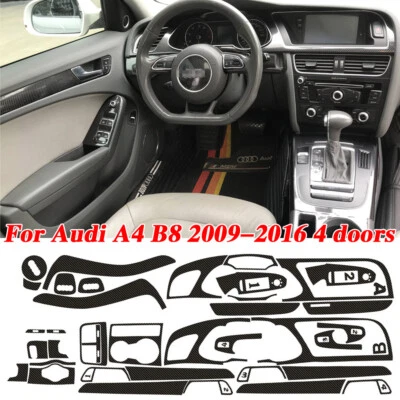 For Audi A4 B8 2009-2016 4doors 5D Carbon Fiber Pattern Interior DIY Trim Decals Foto 1 de 4