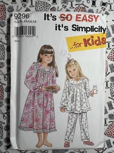 Simplicity Sewing Pattern Child's Nightgown & Pajamas Size 3-8 FF UNCUT - Picture 1 of 2