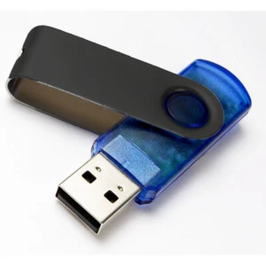 1 GB USB Stick Swivel Navy mit Bügelfarbe schwarz mit Anhänger von USB Germany® - Bild 1 von 6