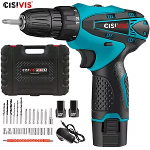12V CORDLESS DRILL DRIVER LI-ION ELECTRIC SCREWDRIVER BATTERY COMBI SET SMALL UK - Picture 1 of 12