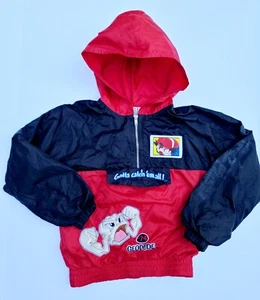 VTG Nintendo Pokémon 90's Embroidered Patch Hood Windbreaker Jacket Youth Sm 8 - Picture 1 of 16