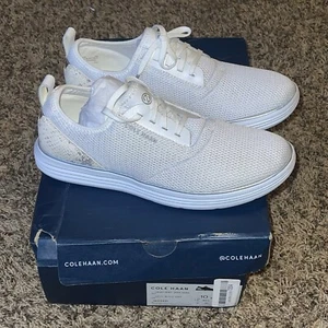 Cole Haan Grandsport Lace Up Tennis Shoe Womens Size 10 W23315 White Snake Skin - Picture 1 of 11