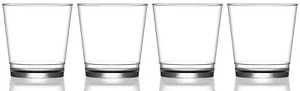 Rocks Glass Clear Reusable Polycarbonate Plastic 9oz - Pack of 4 - Picture 1 of 1