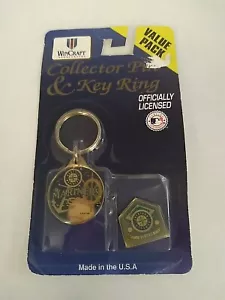 Vintage Officially Licensed Seattle Mariners Collector Pin And Key Ring - Picture 1 of 5