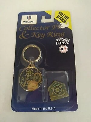 Vintage Officially Licensed Seattle Mariners Collector Pin And Key Ring - Image 1 of 4