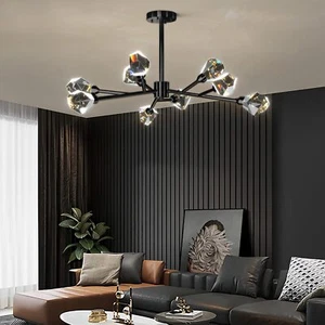 40inch Modern Crystal Chandeliers 9light Sputnik Crystal Pendant Light High - Picture 1 of 9