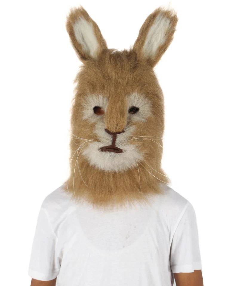 Disfraz de Conejo HPO Blanco y Marrón con Máscara - Fibras Sintéticas Largas Foto 1 de 4