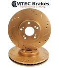 Renault Espace 2.2 dCi 00-03 Front Brake Discs Gold Drilled Grooved