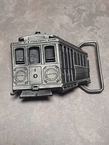 "Market Street/Fisherman's Wharf Cable Car" Solid Brass Belt Buckle - Beautiful - Picture 1 of 5