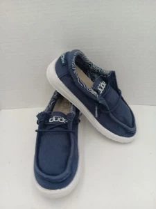 Hey Dude Wally Kid Size 13 Navy Blue Walking Comfort Shoes Loafers 130132500 - Picture 1 of 10