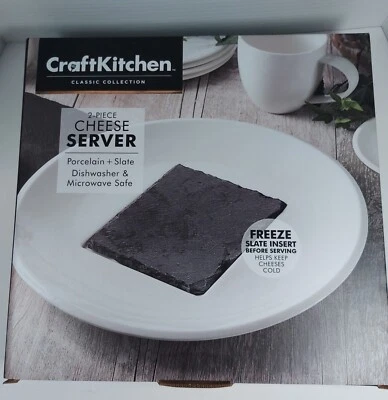 NUEVO - COCINA ARTESANAL 14" SERVIDOR DE QUESO - Porcelana y Pizarra Foto 1 de 4