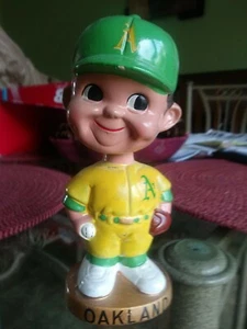 1960s Gold Base Nodder Bobble Head Oakland A’s MLB Baseball Japan rare - Bild 1 von 7