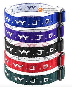 Original 50 WWJD Bracelets - What Would Jesus Do Woven Wristbands 5 colors - Picture 1 of 1