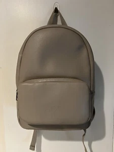 NWT $149.50 Calvin Klein Beige Faux Leather All Day Campus Backpack - Picture 1 of 11