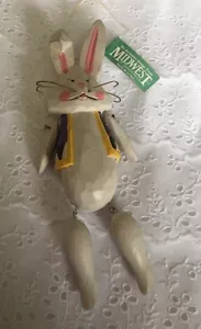 Midwest Of Cannon Falls Bunny Rabbit Moving Arms & Legs Ornament W/Tag 5-1/2" - Picture 1 of 6
