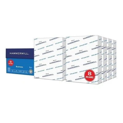 Hammermill Copy Paper, 20lb, 92 Bright, 8.5 x 11",  8  Ream Case. - Image 1 of 3