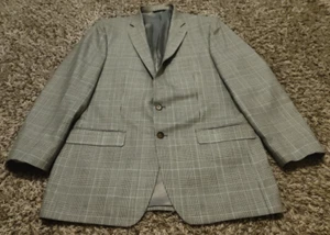 Ralph Ralph Lauren Sport Mantel Herren 34 L grau kariert Hahnentritt Seide Wollmischung - Bild 1 von 14