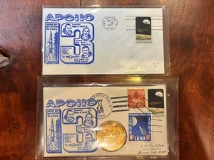 Apollo 13 Unknown RSC April 1970 2 Covers (1 Metallic & 1 Plain) PAFB & CC Space - Picture 1 of 2
