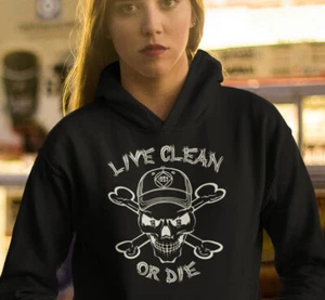 Narcotics Anonymous - NA LIVE CLEAN OR DIE - schwarzer Pullover Hoodie Sweatshirt - NEU - Bild 1 von 17