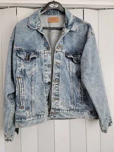Levi's Acid Wash Jean Jacket Mens Large EUC Made in USA Trucker Denim 70507 0219 - Picture 1 of 4