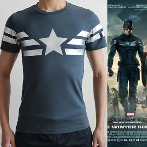 Captain Amercia 2 II The Winter Soldier Cotton Lycra Slim Fit T-Shirt clearance - Picture 1 of 5