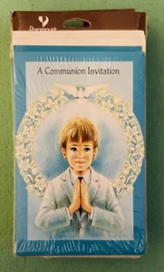 Vtg Boys First Communion Invitation Cards, 10 pack of w Envelopes, NOS, Lot of 3 - Picture 1 of 2