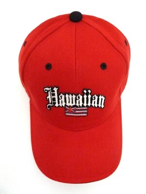 Sombrero estampado liso bandera hawaiana - rojo Foto 1 de 2