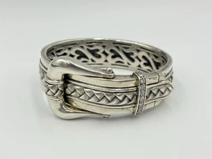 Scott Kay Sterling Silver Diamond Buckle Bangle Bracelet SK - Picture 1 of 10