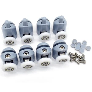 Set 8 Rulli Per Box Doccia Cuscinetti Per Anta Scorrevole Ruote Rotelle 27 Mm - Foto 1 di 4
