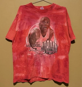 Vintage 1991 Salem Michael Jordan Chicago Bulls NBA Tie Dye Thrashed T-Shirt XL - Picture 1 of 3