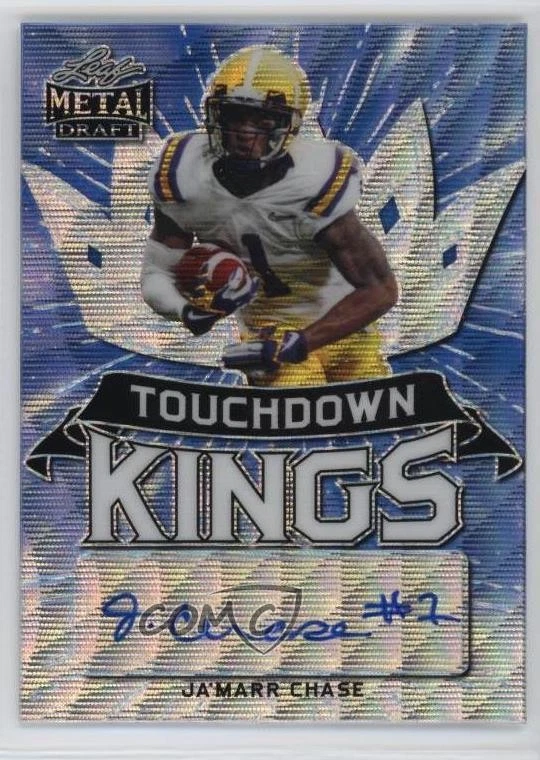 2021 Leaf Metal Draft Touchdown Kings Blue Wave /30 Ja'Marr Chase Rookie Auto RC - Image 1 of 2