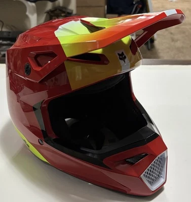 Fox Racing Youth V1 Motocross Helmet Ballast Flo Red Youth Medium - Image 1 of 4