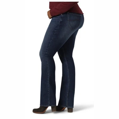 Lee Riders Women's MidRise Bootcut Jeans Sz 16 L Blue Dark Wash Denim - Image 1 of 4