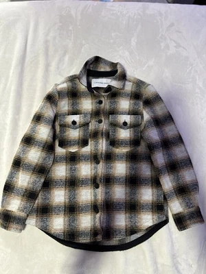 Men’s Calvin Klein Brown/White Size Small Plaid Flanel - Image 1 of 4