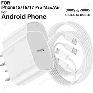 20W Type C Fast Charger Adapter USB C To USB C Cable For Samsung iPhone 15 16 17 - Picture 1 of 17