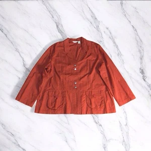 J. Jill Utility Sakko Blazer Burnt Rost Orange Taschen Knöpfe Baumwolle 3XL - Bild 1 von 9