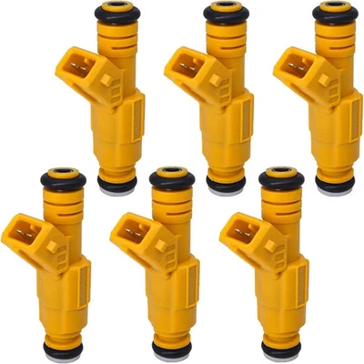 6, OEM, Fuel Injectors fits 1987-1998 JEEP Cherokee 4.0 0280155710 EV1 4 Hole - Image 1 of 2