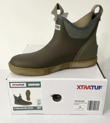 XTRATUF Men's Ankle Deck Vintage 6" Brown Boot XMABV-900 / Size Mens 7 - Image 1 of 4