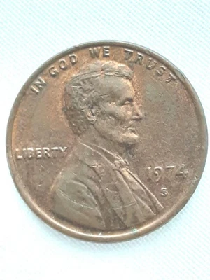 1974-S Lincoln RPM Penny VF Obverse &  Reverse Strike Through Die Clash Errors  - Image 1 of 4