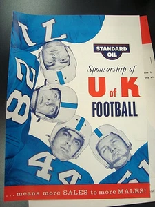 1960 Standard Oil Network Kentucky Football Magazine Insert - Picture 1 of 1